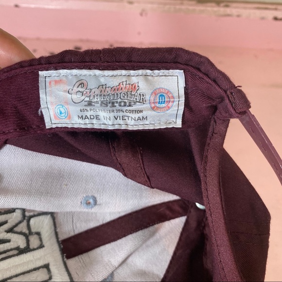 ATM cap burgundy and gray hat ball cap - Picture 4 of 4